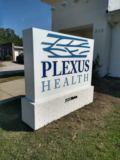 Freestanding monument sign identifying a healthcare property